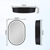 UPIKER Lifestyle 21 in. W x 31 in. H Small Oval Aluminum Framed LED Medicine Cabinet with Mirror