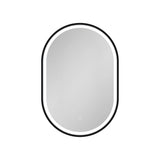 UPIKER Lifestyle 21 in. W x 31 in. H Small Oval Aluminum Framed LED Medicine Cabinet with Mirror