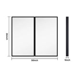 Tileon 30 in. W x 26 in. H Black Metal Framed Rectangular Wall Mount/Recessed Bathroom Medicine Cabinet with Mirror