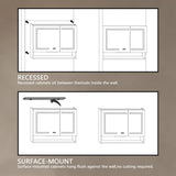 24 in. W x 32 in. H Surface/Recessed-Mount Rectangular LED Bathroom Medicine Cabinet with Mirror and External Shelf