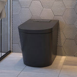 MEDUNJESS M-Z Elongated Smart Bidet Toilet in Black with Auto Open/Close, Auto Flush, Heated Seat, and Foot Sensor