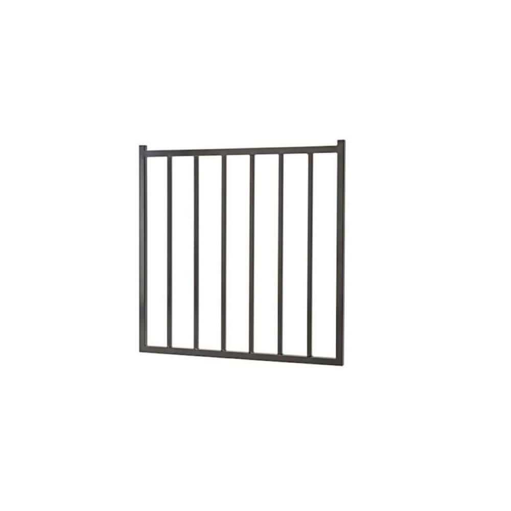 3.25 ft. x 3.8 ft. Black Steel Fence Gate