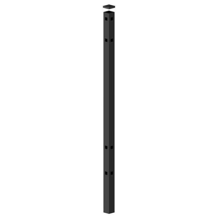 2 in. x 2 in. x 70 in. Black Aluminum Corner Fence Post
