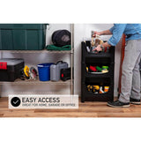 MIGHTY TUFF Jumbo Stackable 16 Gal. Storage Bins with Handles in Black (Pack of 3)