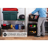 MIGHTY TUFF Jumbo Stackable 16 Gal. Storage Bins with Handles in Black (Pack of 3)