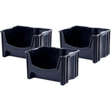 MIGHTY TUFF Jumbo Stackable 16 Gal. Storage Bins with Handles in Black (Pack of 3)