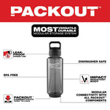 Milwaukee PACKOUT 48 Oz. Black Plastic Bottle with Chug Lid