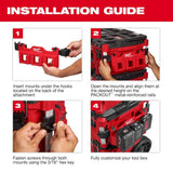 Milwaukee PACKOUT Tool Box Rack Attachment Mount – 25 lb Capacity, Polypropylene (Model 48-22-8601)