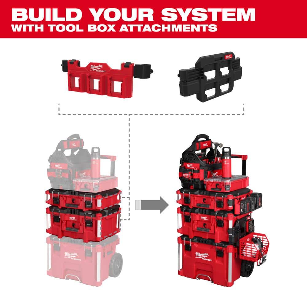 Milwaukee PACKOUT Tool Box Rack Attachment Mount – 25 lb Capacity, Polypropylene (Model 48-22-8601)