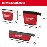 Milwaukee 14 in. Low-Profile Tool Backpack with Multi-Size Zipper Pouches (3-Pack)