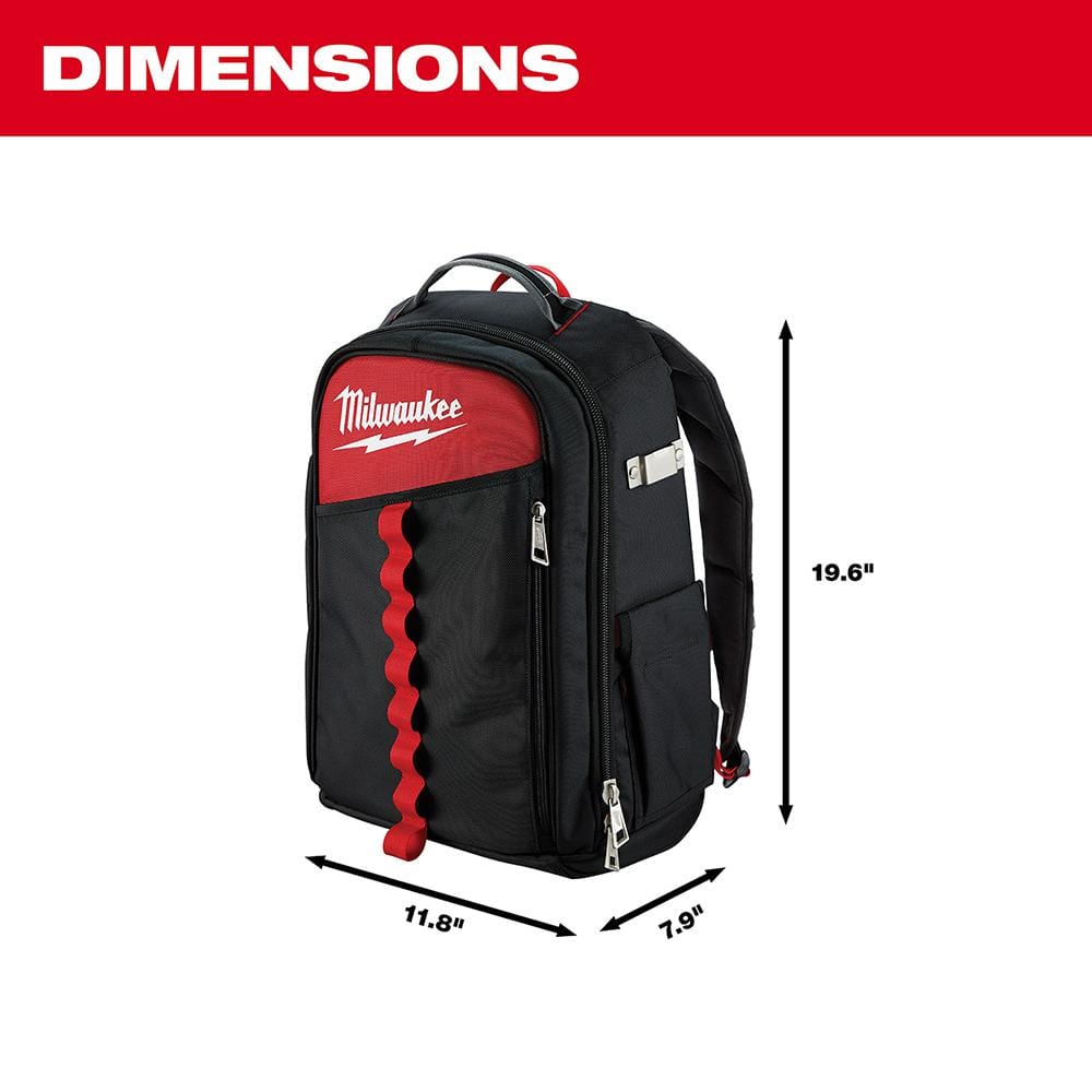 Milwaukee 14 in. Low-Profile Tool Backpack with Multi-Size Zipper Pouches (3-Pack)