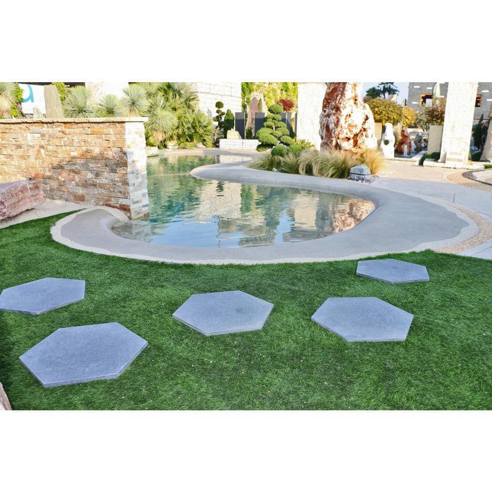 MJSI 23 in. x 20 in. x 0.75 in. Basalt Black Hexagon Porcelain Paver (12-Piece/ 28 sq. ft.)