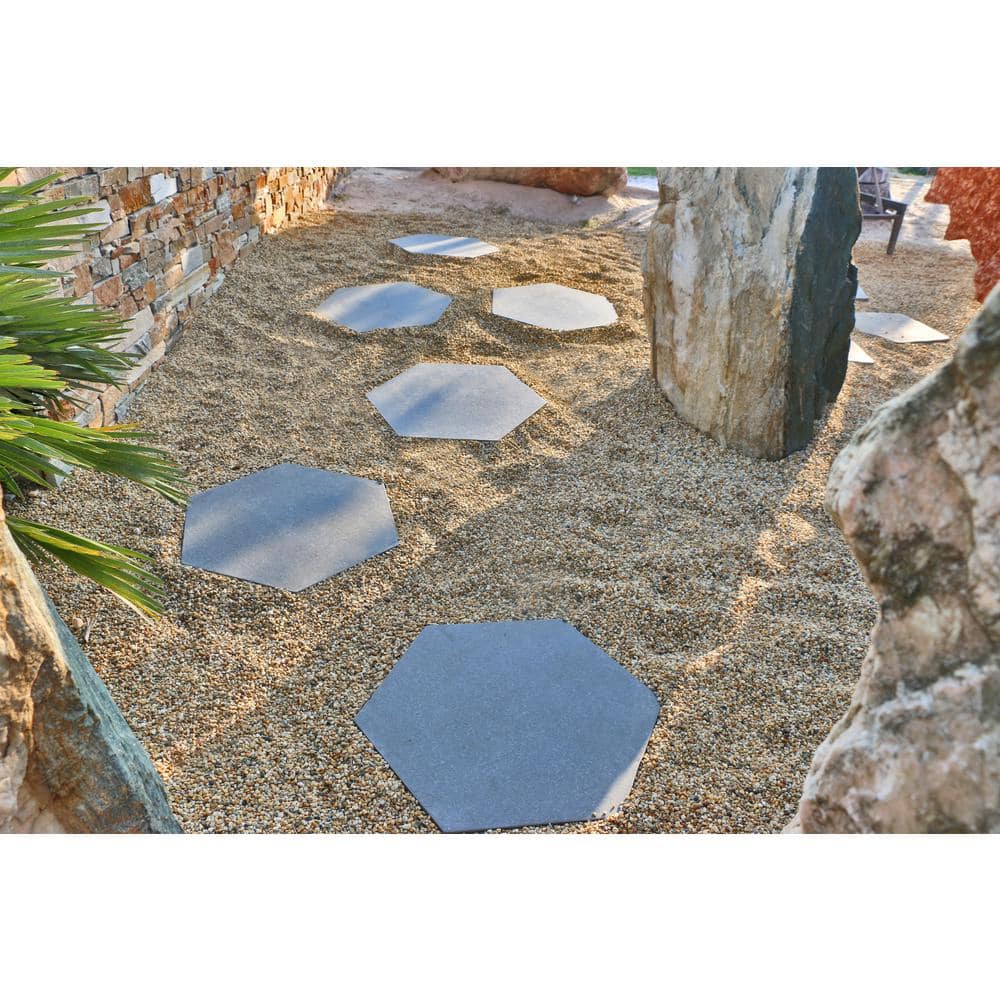 MJSI 23 in. x 20 in. x 0.75 in. Basalt Black Hexagon Porcelain Paver (12-Piece/ 28 sq. ft.)
