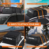 Mockins 44 in. x 34 in. x 17 in. Waterproof Cargo Roof Bag Set with Car Roof Mat and Ratchet Straps 16 cu. ft. Dry Storage Space
