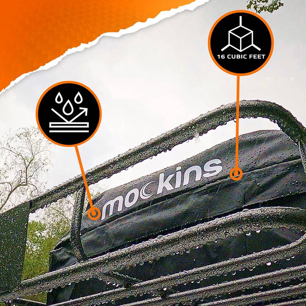 Mockins 44 in. x 34 in. x 17 in. Waterproof Cargo Roof Bag Set with Car Roof Mat and Ratchet Straps 16 cu. ft. Dry Storage Space