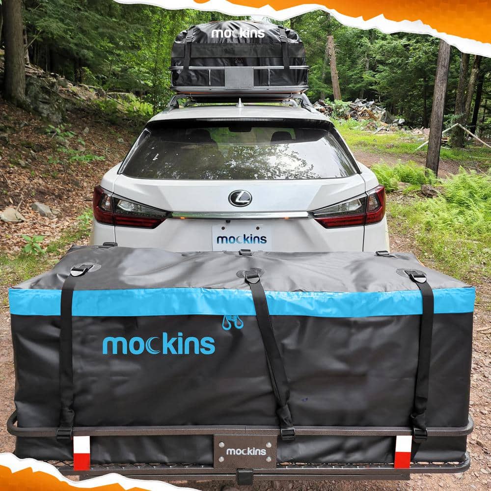 Mockins 44 in. x 34 in. x 17 in. Waterproof Cargo Roof Bag Set with Car Roof Mat and Ratchet Straps 16 cu. ft. Dry Storage Space