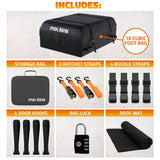 Mockins 44 in. x 34 in. x 17 in. Waterproof Cargo Roof Bag Set with Car Roof Mat and Ratchet Straps 16 cu. ft. Dry Storage Space