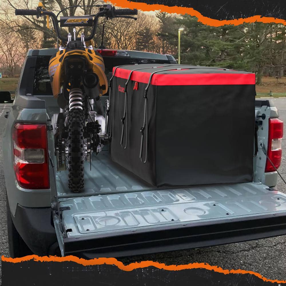 Mockins 40 cu. Ft. Waterproof Cargo Carrier Bag 70 in. x 33 in. x 30 in. Hitch Bag with Lock, Straps and Carry Bag - Red