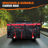 Mockins 40 cu. Ft. Waterproof Cargo Carrier Bag 70 in. x 33 in. x 30 in. Hitch Bag with Lock, Straps and Carry Bag - Red