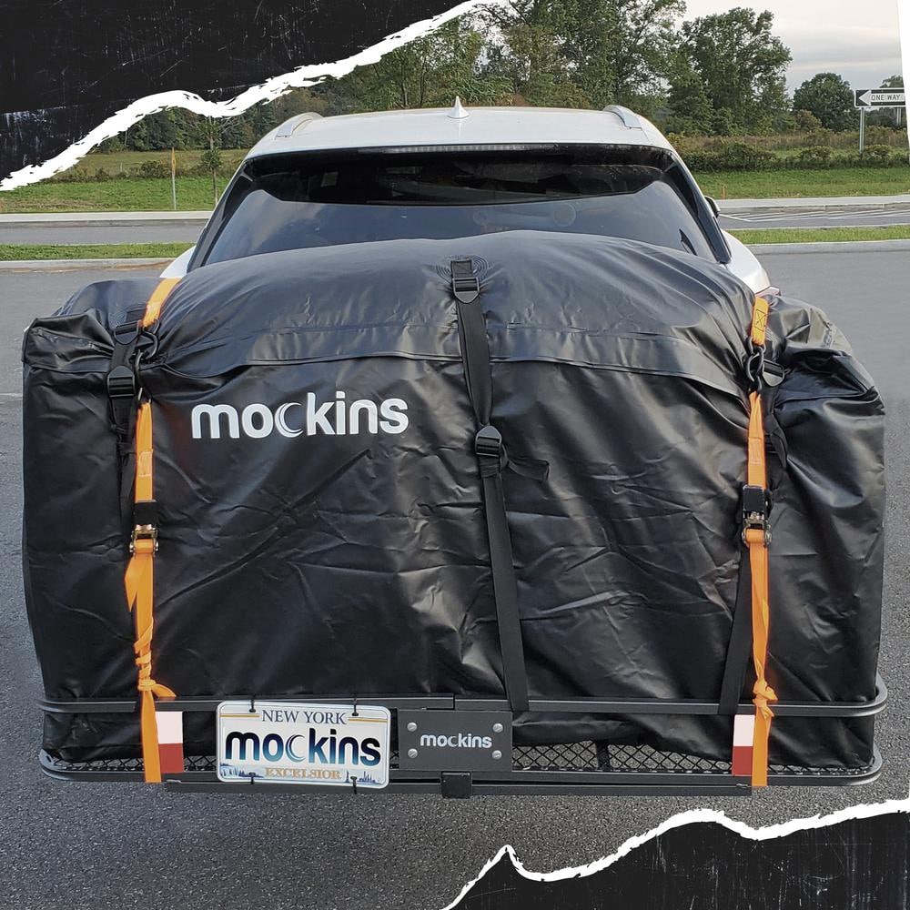 Mockins 25 Cu. Ft. XL Hitch Cargo Carrier Bag 59.5x30.5x23.5 in. Black Abrasion Resistant Vinyl Waterproof Cargo Bag