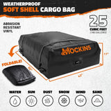 Mockins 25 cu. ft. Waterproof Rooftop Carrier Bag Capacity Storage Roof Bag Use With Or Without Racks/Bars Accessories Included