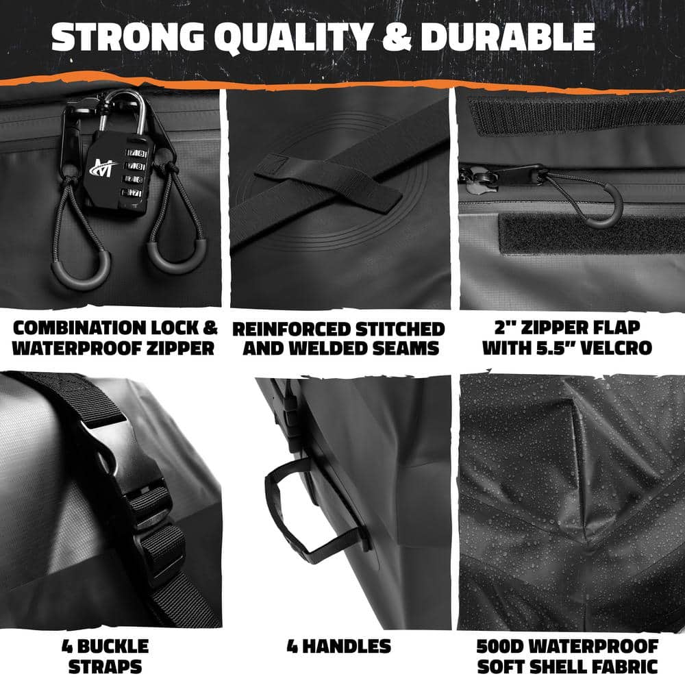 Mockins 25 cu. ft. Waterproof Rooftop Carrier Bag Capacity Storage Roof Bag Use With Or Without Racks/Bars Accessories Included