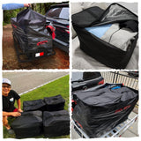 Mockins 15 cu. ft. Waterproof Cargo Carrier Bag 48 in. x 31 in. x 18 in. Hitch Cargo Bag and 4-Pack Cubes, Red