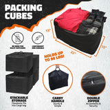 Mockins 15 cu. ft. Waterproof Cargo Carrier Bag 48 in. x 31 in. x 18 in. Hitch Cargo Bag and 4-Pack Cubes, Red