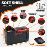 Mockins 15 cu. ft. Waterproof Cargo Carrier Bag 48 in. x 31 in. x 18 in. Hitch Cargo Bag and 4-Pack Cubes, Red