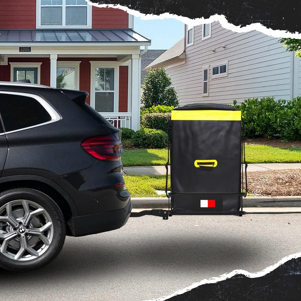 Mockins 30 cu. ft. Waterproof Cargo Carrier Bag 60 in. x 36 in. x 24 in. Cargo Hitch Bag with Lock Straps and Carry Bag, Yellow