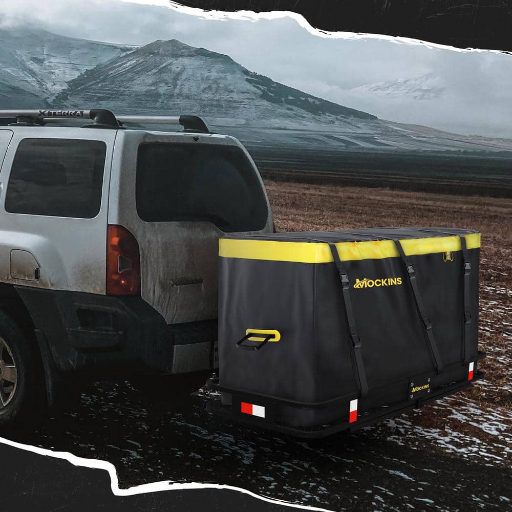 Mockins 30 cu. ft. Waterproof Cargo Carrier Bag 60 in. x 36 in. x 24 in. Cargo Hitch Bag with Lock Straps and Carry Bag, Yellow
