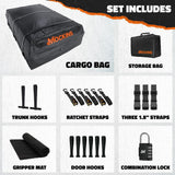 Mockins 40 Cu. ft. Waterproof Rooftop Cargo Carrier Bag - 72 in x 48 in x 20 in Soft Shell Roof Bag w/ Carry Bag and Accessories