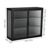 Nivencai 27.6 in. W x 9.1 in. D x 23.6 in. H Ready to Assemble Metal Wall Kitchen Cabinet in Black with Detachable Shelves