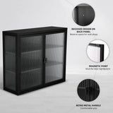Nivencai 27.6 in. W x 9.1 in. D x 23.6 in. H Ready to Assemble Metal Wall Kitchen Cabinet in Black with Detachable Shelves
