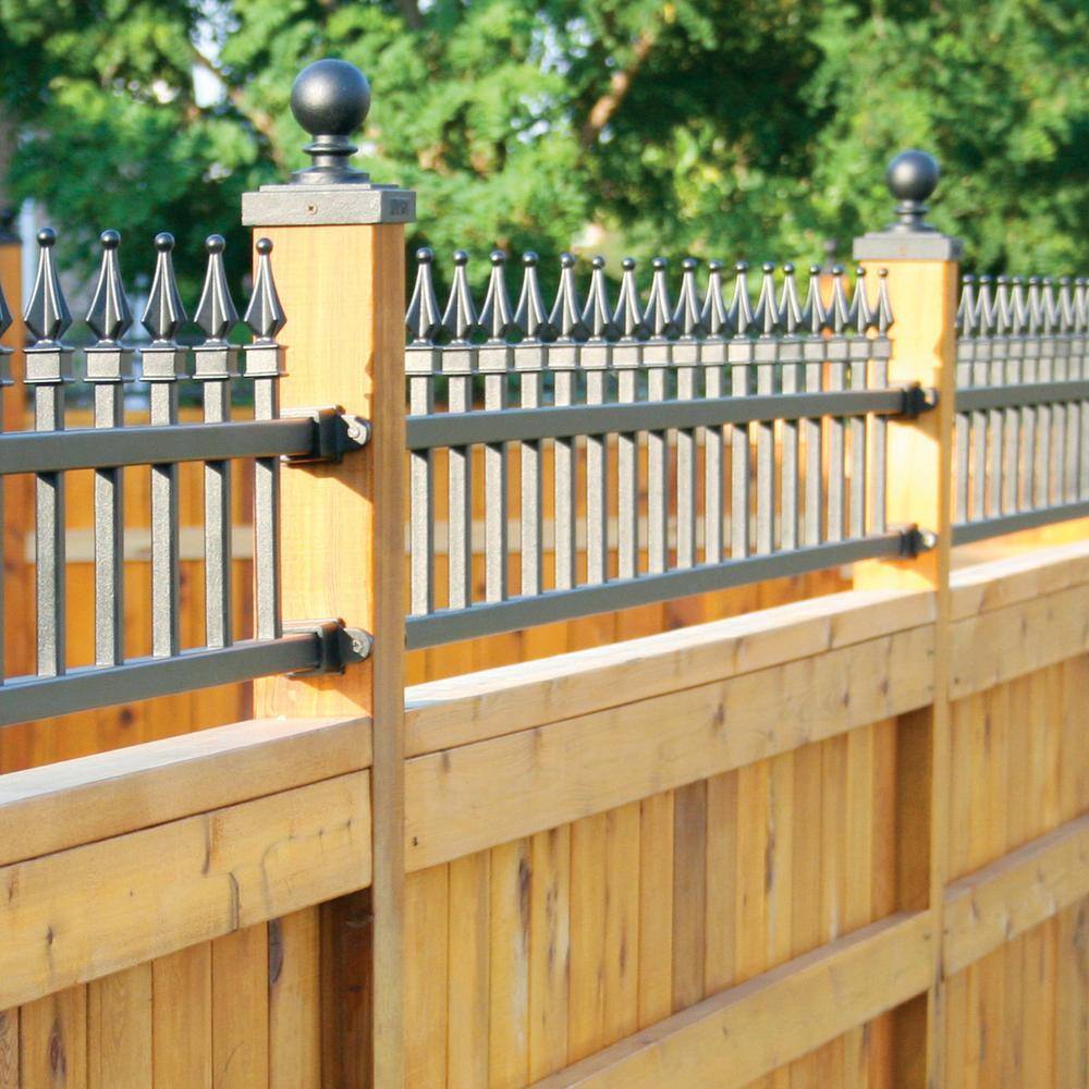 NUVO IRON 6 in. x 6 in. Black Aluminum Ornamental Ball Post Cap (12-Pack)