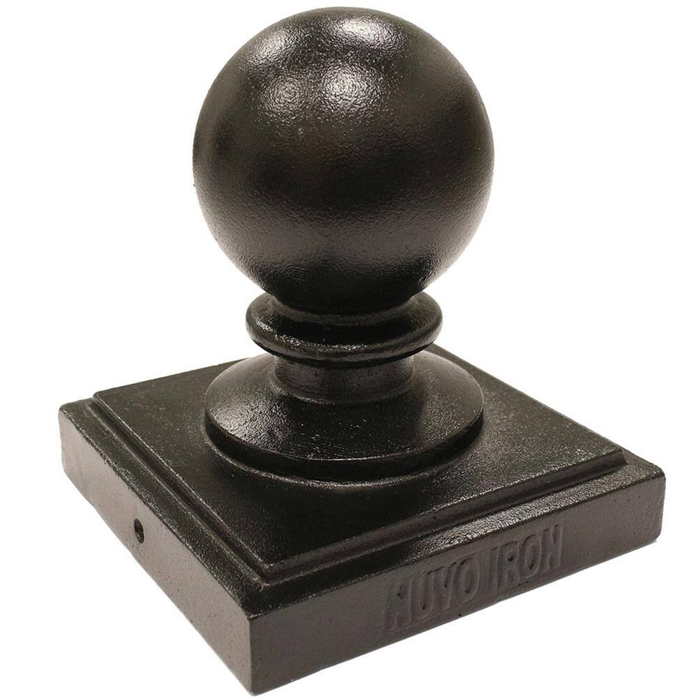 NUVO IRON 6 in. x 6 in. Black Aluminum Ornamental Ball Post Cap (12-Pack)
