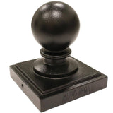 NUVO IRON 6 in. x 6 in. Black Aluminum Ornamental Ball Post Cap (12-Pack)
