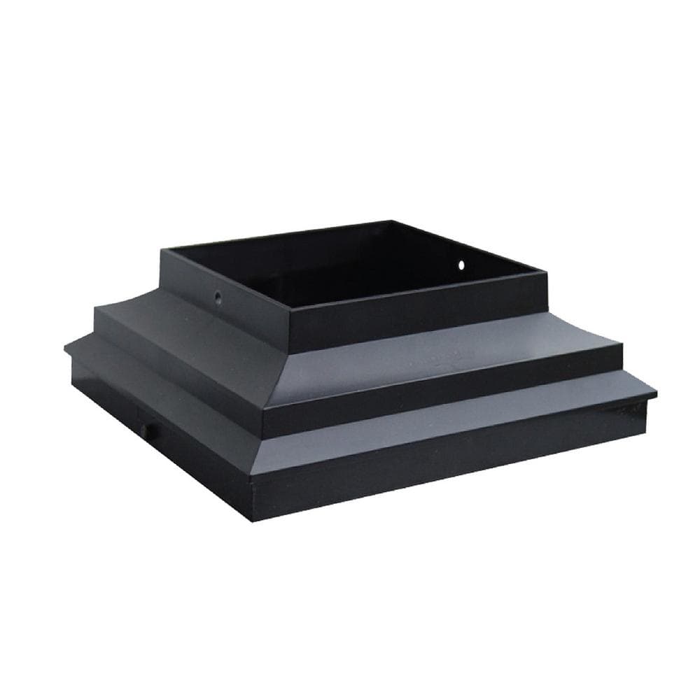NUVO IRON 4 in. x 4 in. Black Plastic Post Base Skirt and Post Cap Adapter (12-Pack)