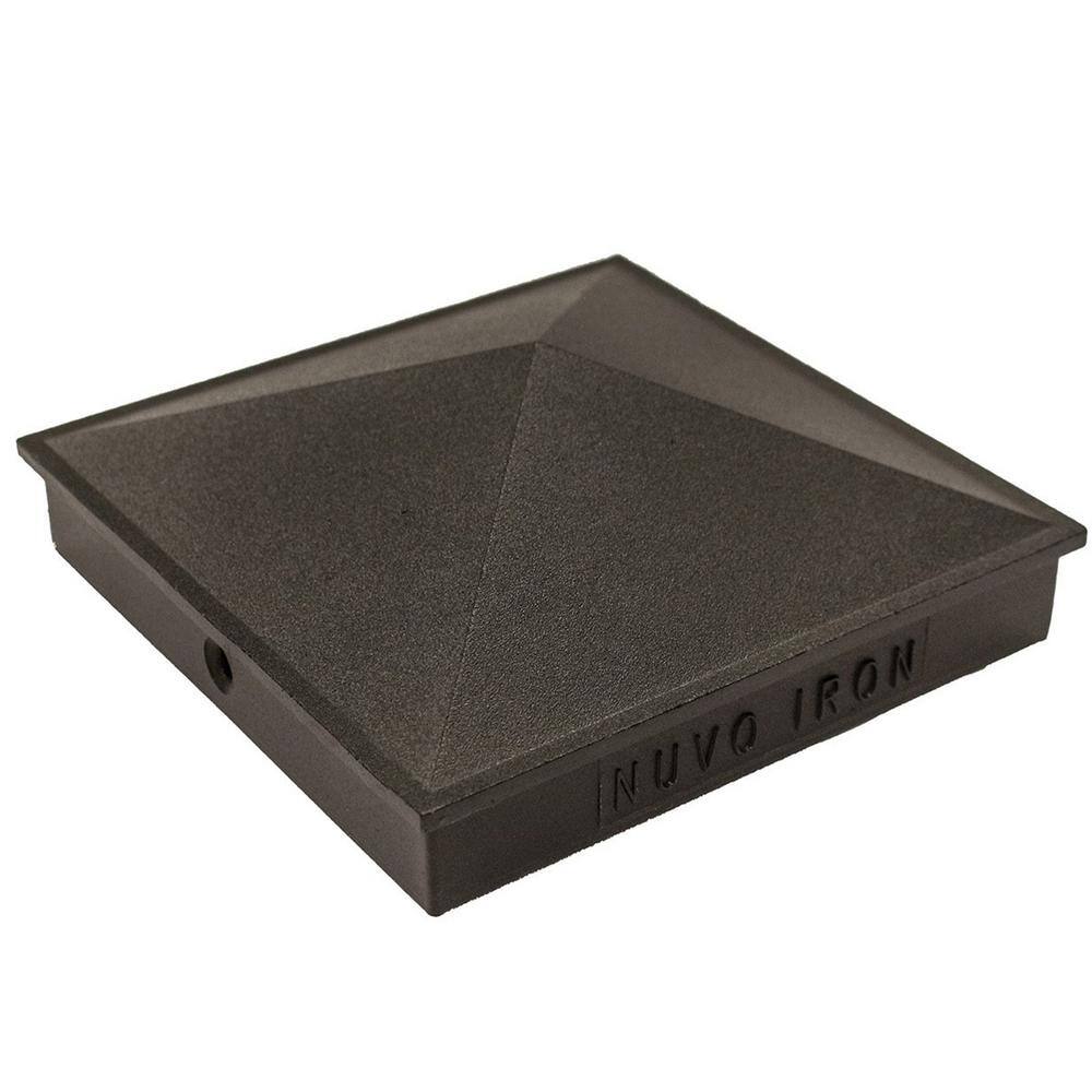 NUVO IRON 4 in. x 4 in. Black Aluminum Ornamental Pyramid Post Cap (24-Pack)