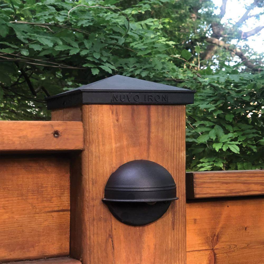 NUVO IRON 4 in. x 4 in. Black Aluminum Ornamental Pyramid Post Cap (24-Pack)