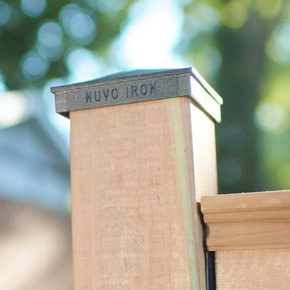 NUVO IRON 4 in. x 4 in. Black Aluminum Ornamental Pyramid Post Cap (24-Pack)