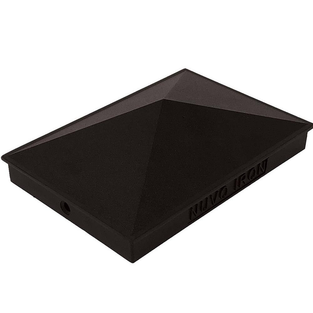 NUVO IRON 4 in. x 4 in. Black Aluminum Ornamental Pyramid Post Cap (24-Pack)