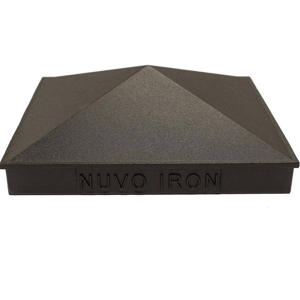 NUVO IRON 4 in. x 4 in. Black Aluminum Ornamental Pyramid Post Cap (24-Pack)