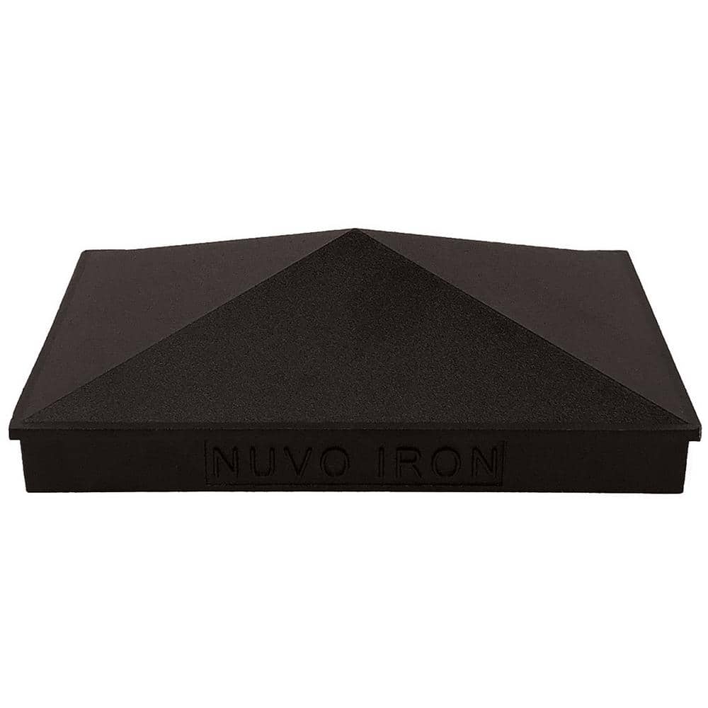 NUVO IRON 4 in. x 4 in. Black Aluminum Ornamental Pyramid Post Cap (24-Pack)