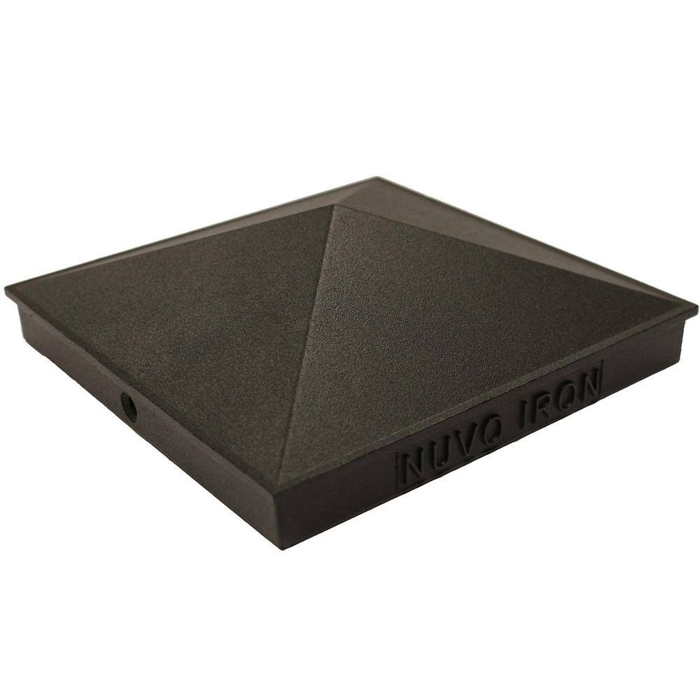 NUVO IRON 4 in. x 4 in. Black Aluminum Ornamental Pyramid Post Cap (24-Pack)