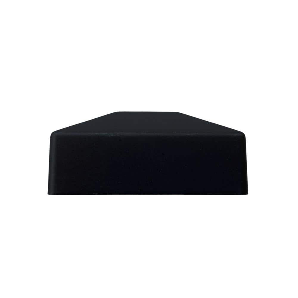NUVO IRON 4 in. x 4 in. Black Rigid Plastic Pyramid Post Cap, (Pack of 12)