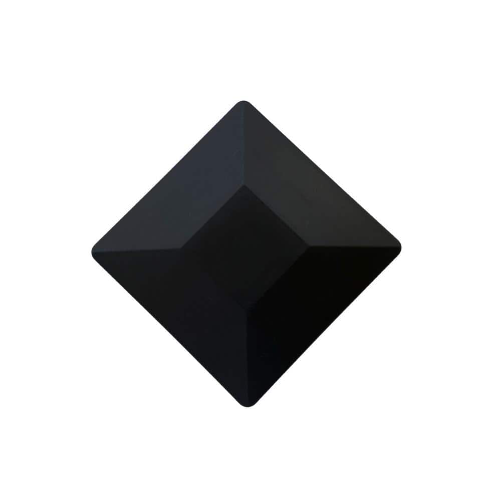 NUVO IRON 4 in. x 4 in. Black Rigid Plastic Pyramid Post Cap, (Pack of 12)