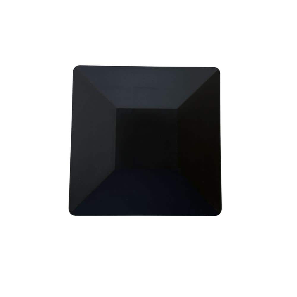 NUVO IRON 4 in. x 4 in. Black Rigid Plastic Pyramid Post Cap, (Pack of 12)