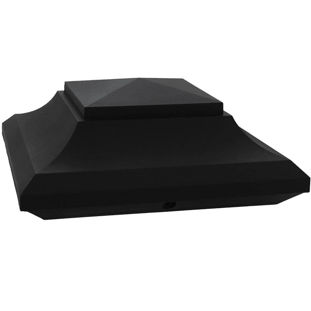 NUVO IRON 6 in. x 6 in. Black Plastic Pyramid Post Cap (24-Pack)