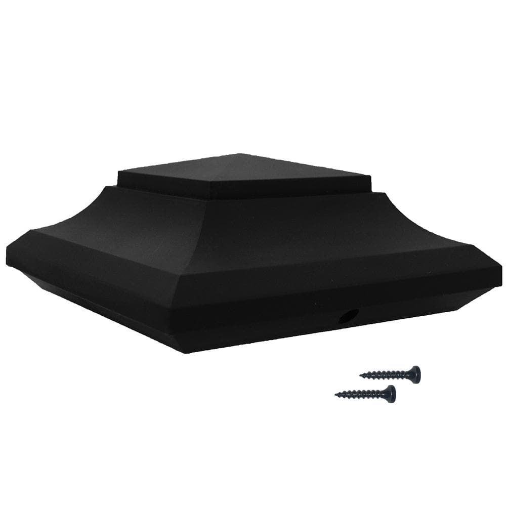 NUVO IRON 6 in. x 6 in. Black Plastic Pyramid Post Cap (24-Pack)